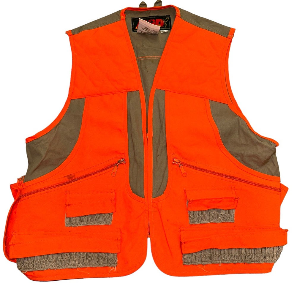 Vintage Avid Outdoor  Orange Small Game Hunting Vest Size M (38-40) Front Zipper